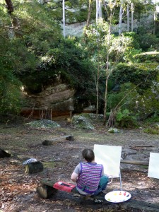 Digby painting at amphitheatre